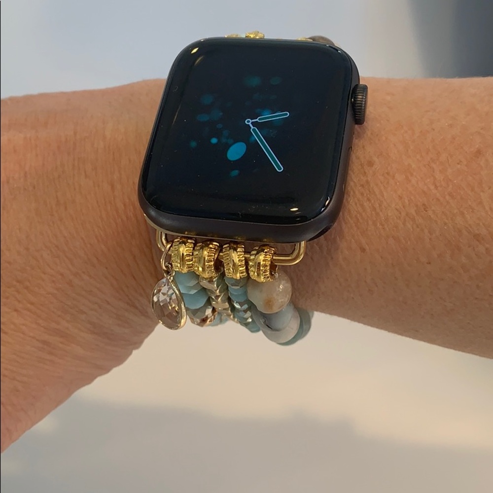 Amazonite Apple Watch Beaded Stretch Bracelet - Picture 7 of 8